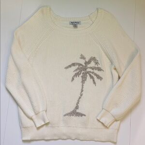 Tommy Bahama Women’s Off-White Sweater with Palm Design, M